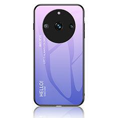 Silicone Frame Mirror Rainbow Gradient Case Cover LS1 for Realme 11 Pro 5G Clove Purple