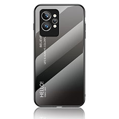 Silicone Frame Mirror Rainbow Gradient Case Cover LS1 for Realme GT2 Pro 5G Dark Gray