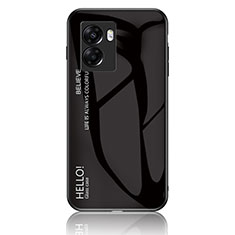 Silicone Frame Mirror Rainbow Gradient Case Cover LS1 for Realme Narzo 50 5G Black