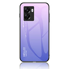 Silicone Frame Mirror Rainbow Gradient Case Cover LS1 for Realme Narzo 50 5G Clove Purple