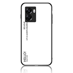 Silicone Frame Mirror Rainbow Gradient Case Cover LS1 for Realme Narzo 50 5G White