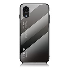 Silicone Frame Mirror Rainbow Gradient Case Cover LS1 for Samsung Galaxy A03 Core Dark Gray