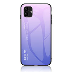 Silicone Frame Mirror Rainbow Gradient Case Cover LS1 for Samsung Galaxy A04E Clove Purple