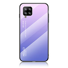 Silicone Frame Mirror Rainbow Gradient Case Cover LS1 for Samsung Galaxy A42 5G Clove Purple
