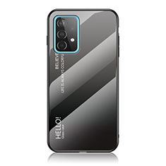 Silicone Frame Mirror Rainbow Gradient Case Cover LS1 for Samsung Galaxy A52 5G Dark Gray