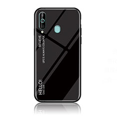 Silicone Frame Mirror Rainbow Gradient Case Cover LS1 for Samsung Galaxy A60 Black