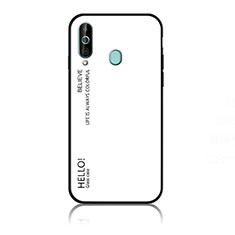 Silicone Frame Mirror Rainbow Gradient Case Cover LS1 for Samsung Galaxy A60 White