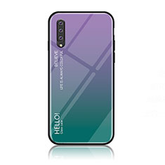 Silicone Frame Mirror Rainbow Gradient Case Cover LS1 for Samsung Galaxy A70S Mixed