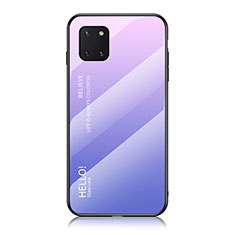 Silicone Frame Mirror Rainbow Gradient Case Cover LS1 for Samsung Galaxy A81 Clove Purple