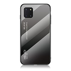 Silicone Frame Mirror Rainbow Gradient Case Cover LS1 for Samsung Galaxy A81 Dark Gray