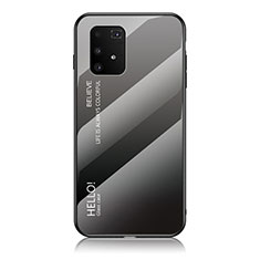Silicone Frame Mirror Rainbow Gradient Case Cover LS1 for Samsung Galaxy A91 Dark Gray