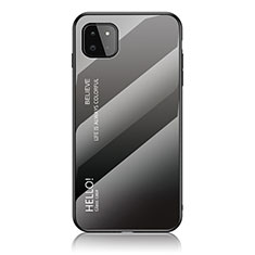 Silicone Frame Mirror Rainbow Gradient Case Cover LS1 for Samsung Galaxy F42 5G Dark Gray