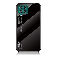 Silicone Frame Mirror Rainbow Gradient Case Cover LS1 for Samsung Galaxy F62 5G Black