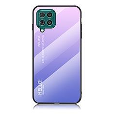 Silicone Frame Mirror Rainbow Gradient Case Cover LS1 for Samsung Galaxy F62 5G Clove Purple