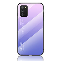 Silicone Frame Mirror Rainbow Gradient Case Cover LS1 for Samsung Galaxy M02s Clove Purple