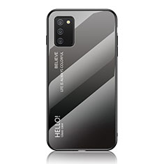 Silicone Frame Mirror Rainbow Gradient Case Cover LS1 for Samsung Galaxy M02s Dark Gray