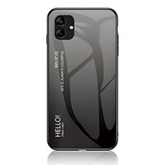 Silicone Frame Mirror Rainbow Gradient Case Cover LS1 for Samsung Galaxy M04 Dark Gray