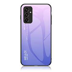 Silicone Frame Mirror Rainbow Gradient Case Cover LS1 for Samsung Galaxy M13 4G Clove Purple