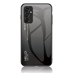 Silicone Frame Mirror Rainbow Gradient Case Cover LS1 for Samsung Galaxy M13 4G Dark Gray