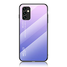 Silicone Frame Mirror Rainbow Gradient Case Cover LS1 for Samsung Galaxy M23 5G Clove Purple