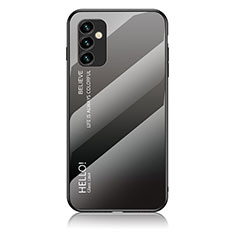 Silicone Frame Mirror Rainbow Gradient Case Cover LS1 for Samsung Galaxy M23 5G Dark Gray