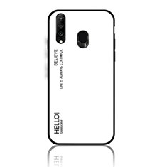 Silicone Frame Mirror Rainbow Gradient Case Cover LS1 for Samsung Galaxy M30 White