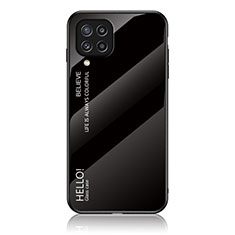 Silicone Frame Mirror Rainbow Gradient Case Cover LS1 for Samsung Galaxy M32 4G Black