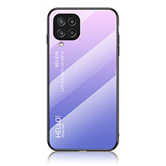 Silicone Frame Mirror Rainbow Gradient Case Cover LS1 for Samsung Galaxy M32 4G Clove Purple
