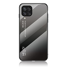 Silicone Frame Mirror Rainbow Gradient Case Cover LS1 for Samsung Galaxy M32 4G Dark Gray
