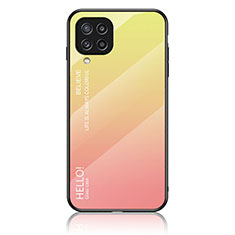 Silicone Frame Mirror Rainbow Gradient Case Cover LS1 for Samsung Galaxy M32 4G Yellow