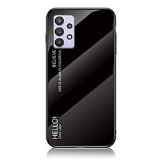 Silicone Frame Mirror Rainbow Gradient Case Cover LS1 for Samsung Galaxy M32 5G Black
