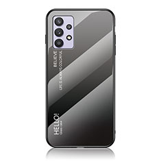 Silicone Frame Mirror Rainbow Gradient Case Cover LS1 for Samsung Galaxy M32 5G Dark Gray