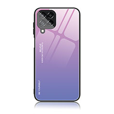 Silicone Frame Mirror Rainbow Gradient Case Cover LS1 for Samsung Galaxy M33 5G Clove Purple
