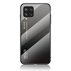 Silicone Frame Mirror Rainbow Gradient Case Cover LS1 for Samsung Galaxy M42 5G Dark Gray