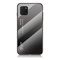 Silicone Frame Mirror Rainbow Gradient Case Cover LS1 for Samsung Galaxy Note 10 Lite Dark Gray