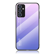 Silicone Frame Mirror Rainbow Gradient Case Cover LS1 for Samsung Galaxy Quantum2 5G Clove Purple