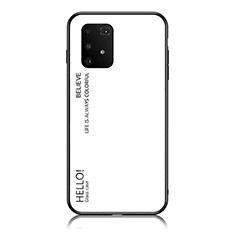 Silicone Frame Mirror Rainbow Gradient Case Cover LS1 for Samsung Galaxy S10 Lite White
