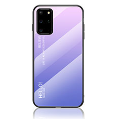 Silicone Frame Mirror Rainbow Gradient Case Cover LS1 for Samsung Galaxy S20 Plus 5G Clove Purple