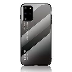 Silicone Frame Mirror Rainbow Gradient Case Cover LS1 for Samsung Galaxy S20 Plus Dark Gray