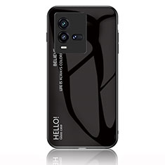 Silicone Frame Mirror Rainbow Gradient Case Cover LS1 for Vivo iQOO 10 5G Black