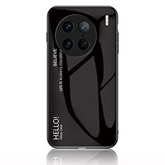 Silicone Frame Mirror Rainbow Gradient Case Cover LS1 for Vivo X90 5G Black