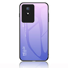 Silicone Frame Mirror Rainbow Gradient Case Cover LS1 for Vivo Y11 (2023) Clove Purple