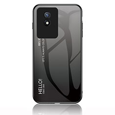 Silicone Frame Mirror Rainbow Gradient Case Cover LS1 for Vivo Y11 (2023) Dark Gray