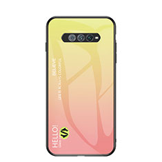 Silicone Frame Mirror Rainbow Gradient Case Cover LS1 for Xiaomi Black Shark 4S Pro 5G Yellow