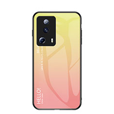 Silicone Frame Mirror Rainbow Gradient Case Cover LS1 for Xiaomi Mi 12 Lite NE 5G Yellow