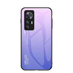 Silicone Frame Mirror Rainbow Gradient Case Cover LS1 for Xiaomi Mi 12T Pro 5G Clove Purple