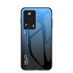 Silicone Frame Mirror Rainbow Gradient Case Cover LS1 for Xiaomi Mi 13 Lite 5G Blue