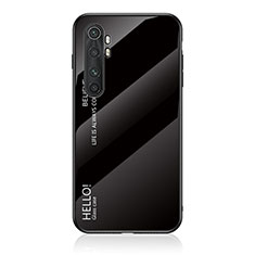 Silicone Frame Mirror Rainbow Gradient Case Cover LS1 for Xiaomi Mi Note 10 Lite Black