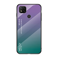 Silicone Frame Mirror Rainbow Gradient Case Cover LS1 for Xiaomi POCO C31 Mixed