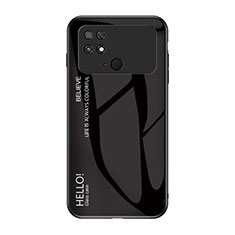 Silicone Frame Mirror Rainbow Gradient Case Cover LS1 for Xiaomi Poco C40 Black